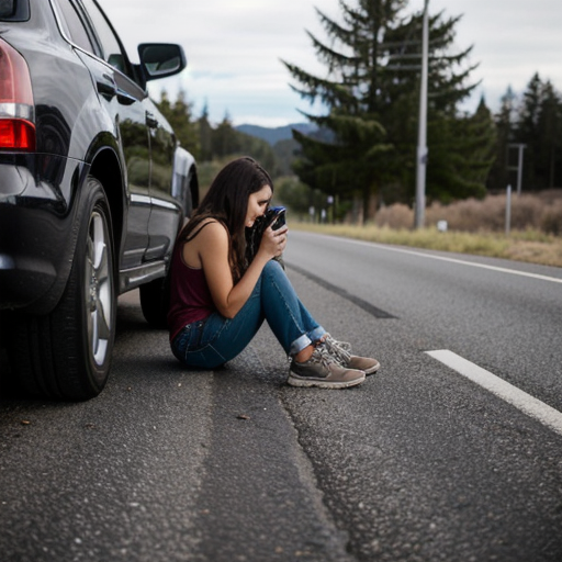 Stylized car dashboard at night with warning lights